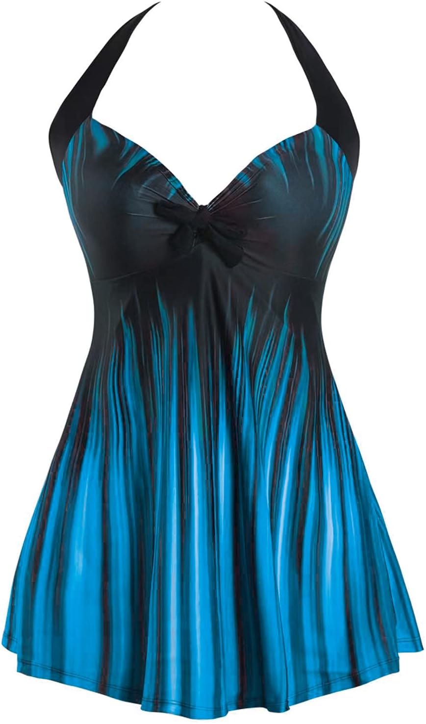 Sixyotie Women's Plus Size Swimsuit One Piece Swim Dress with Skirt Tummy Contro...