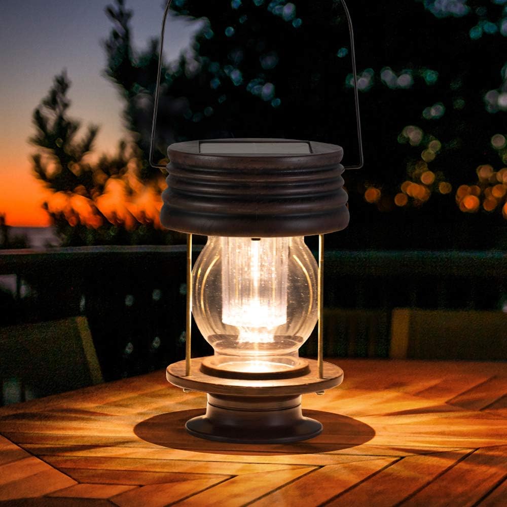 Hanging Solar Garden Lights Outdoor - 8.3” Solar Powered Waterproof Retro Christ...