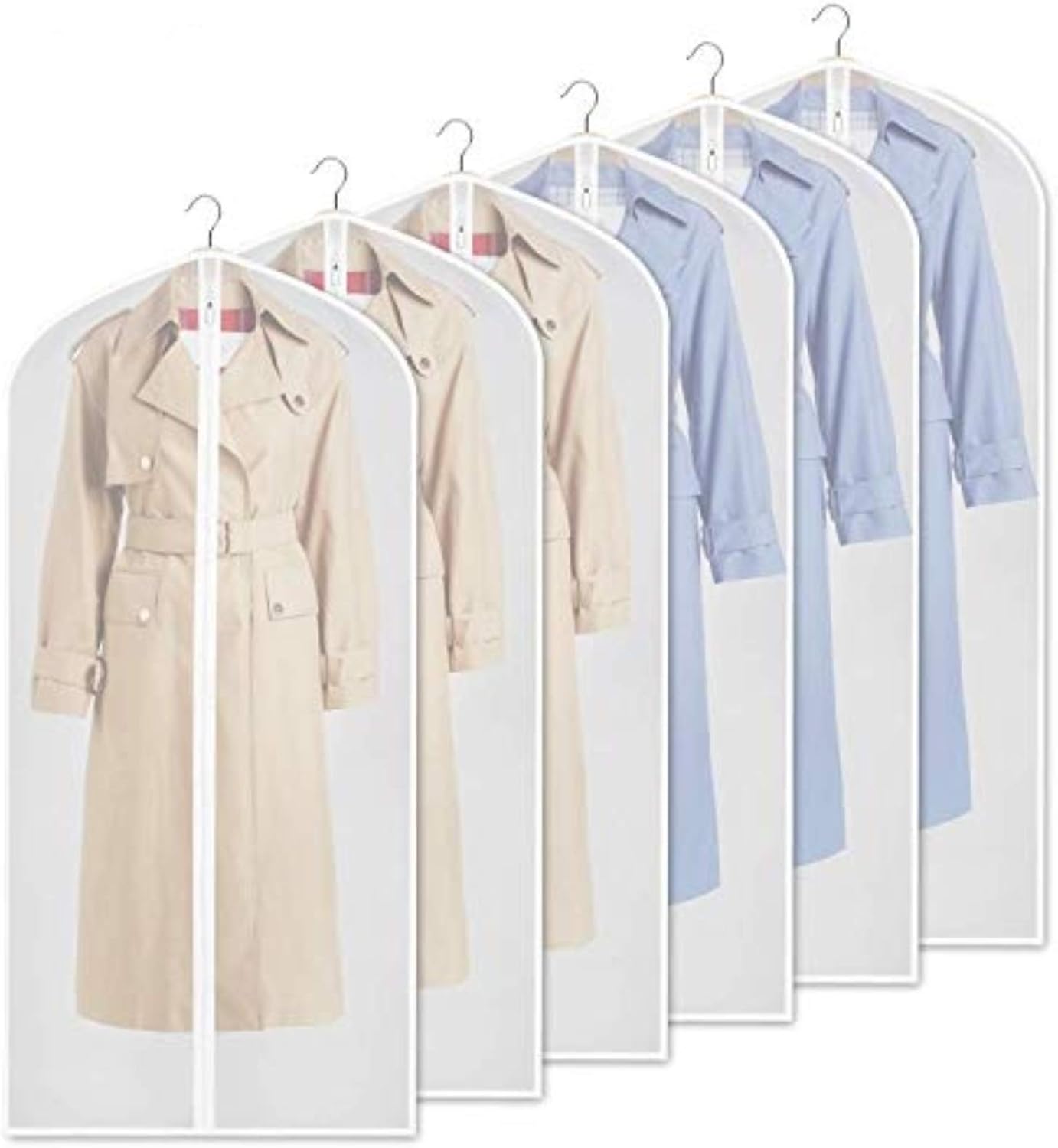 Yibak Garment Covers Bag (6 PCS), 60inch Suit Bag for Storage Cloth Cover Anti-M...