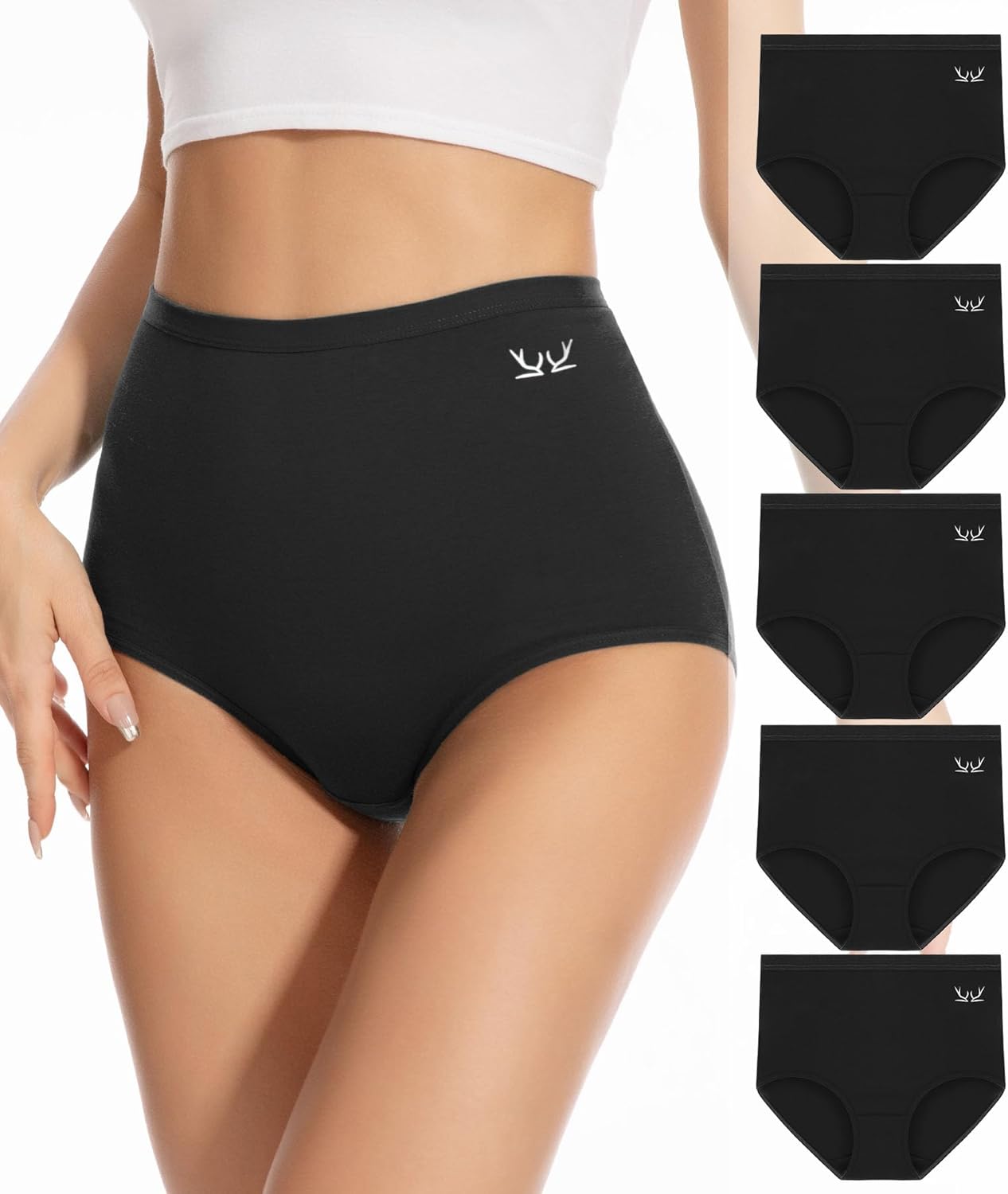 Tmani Underwear Women High Waisted Long-Staple Combed Cotton Knickers Ladies Ful...