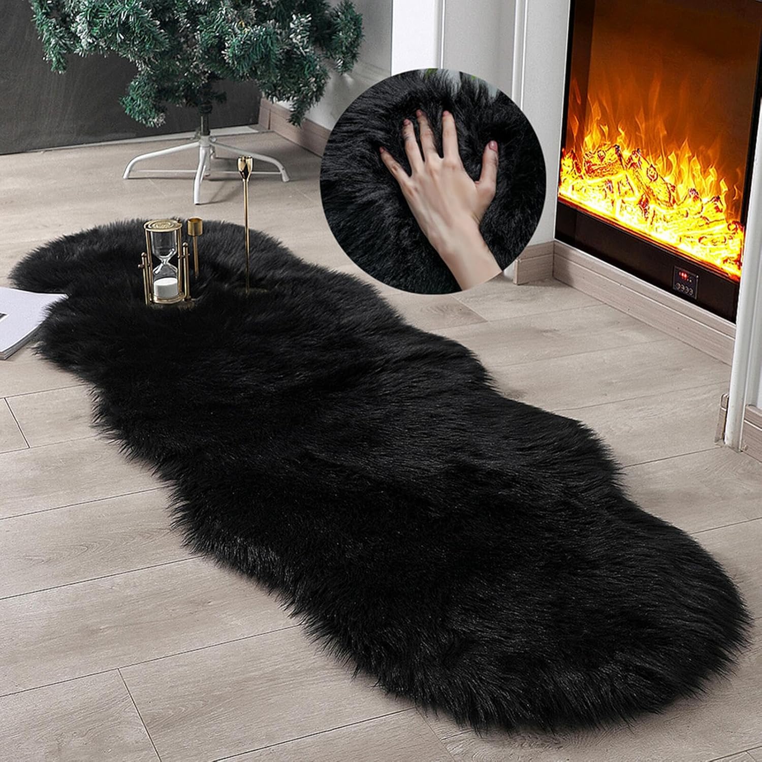 Faux Fur Rug Sheepskin, Special Fluffy Fuzzy Rug for Bedroom Bedside, Innovative...