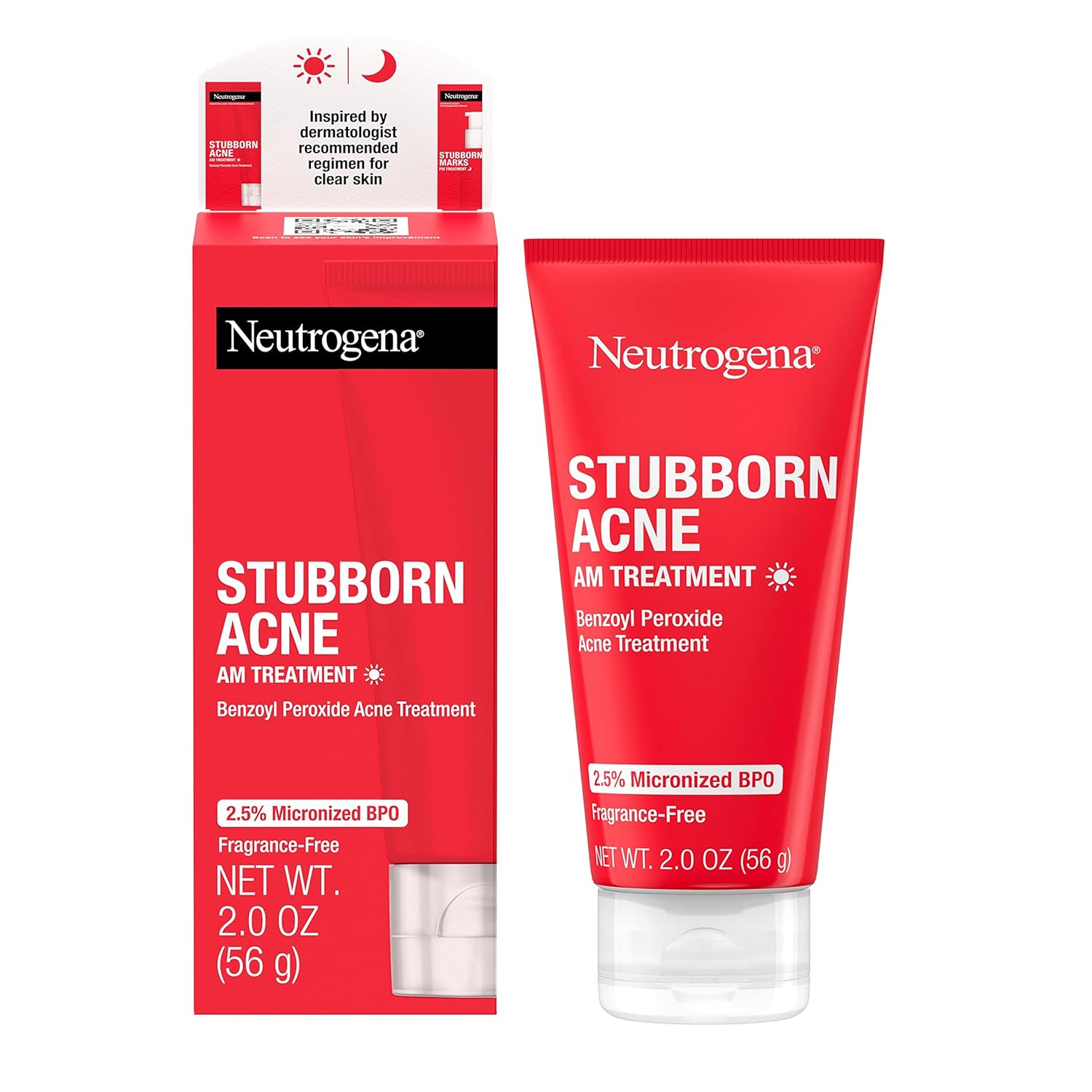 Neutrogena Stubborn Acne AM Face Treatment with 2.5% Micronized Benzoyl Peroxide...