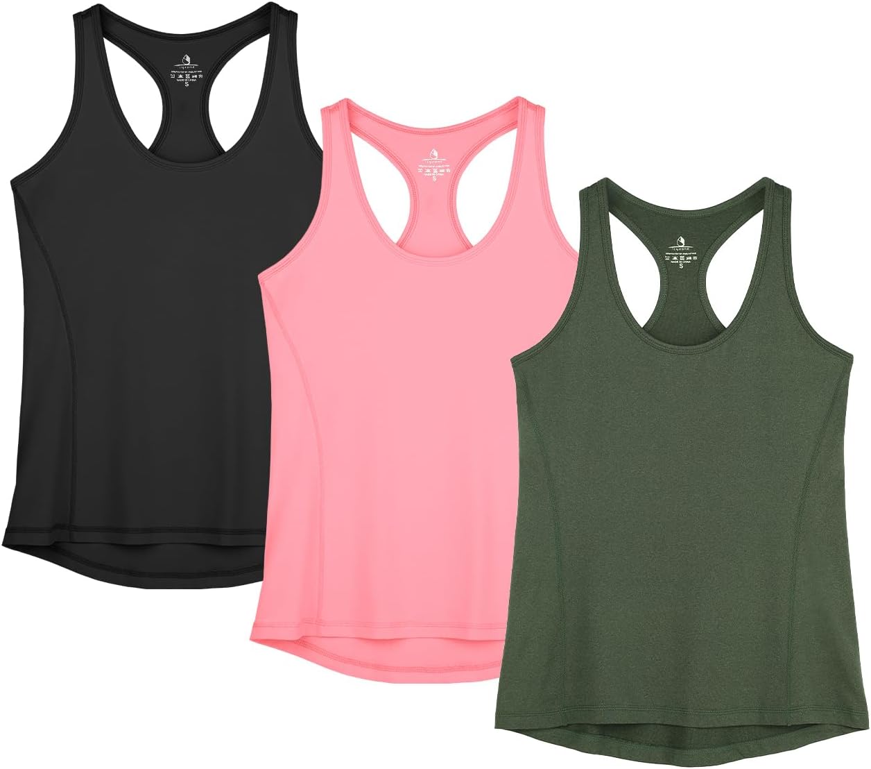 icyzone Women's Racerback Workout Athletic Running Tank Tops (Pack of 3) X-Small...