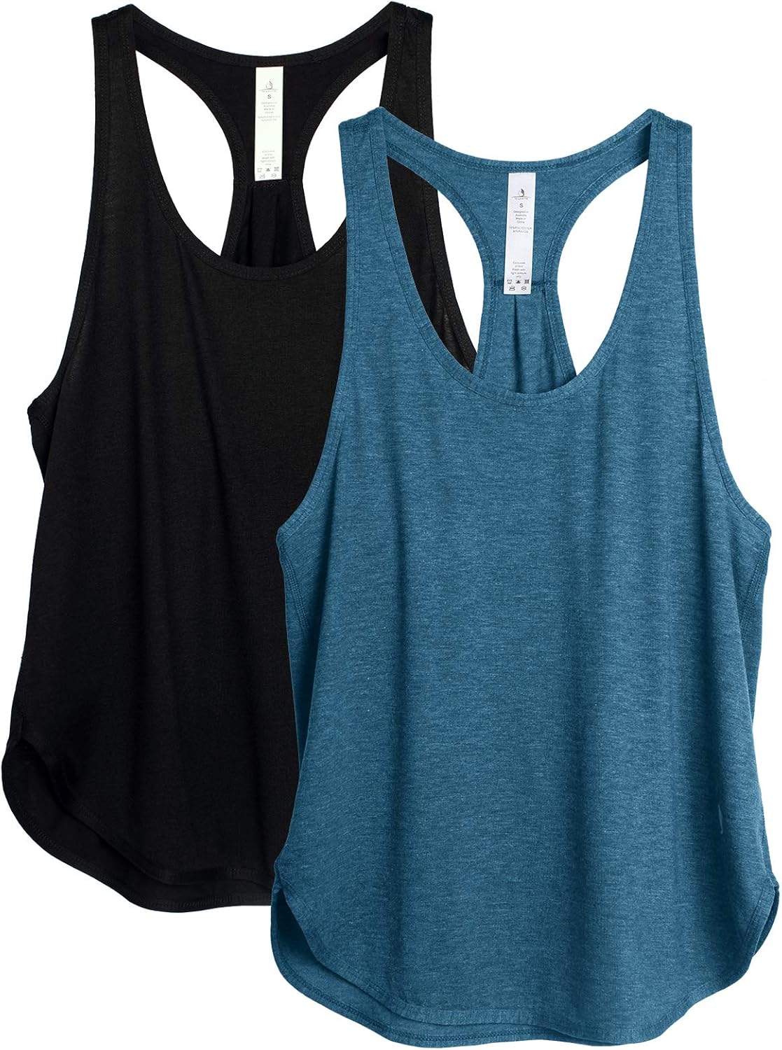 icyzone Women's Racerback Workout Athletic Running Tank Tops Loose Fit (Pack of...