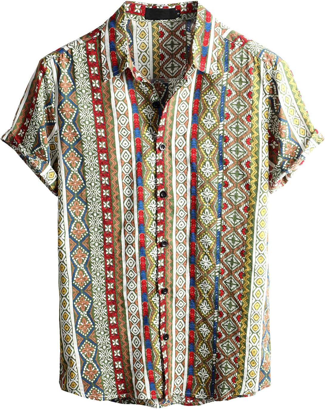 VATPAVE Mens Summer Tropical Shirts Short Sleeve Button Down Aloha Hawaiian Shir...