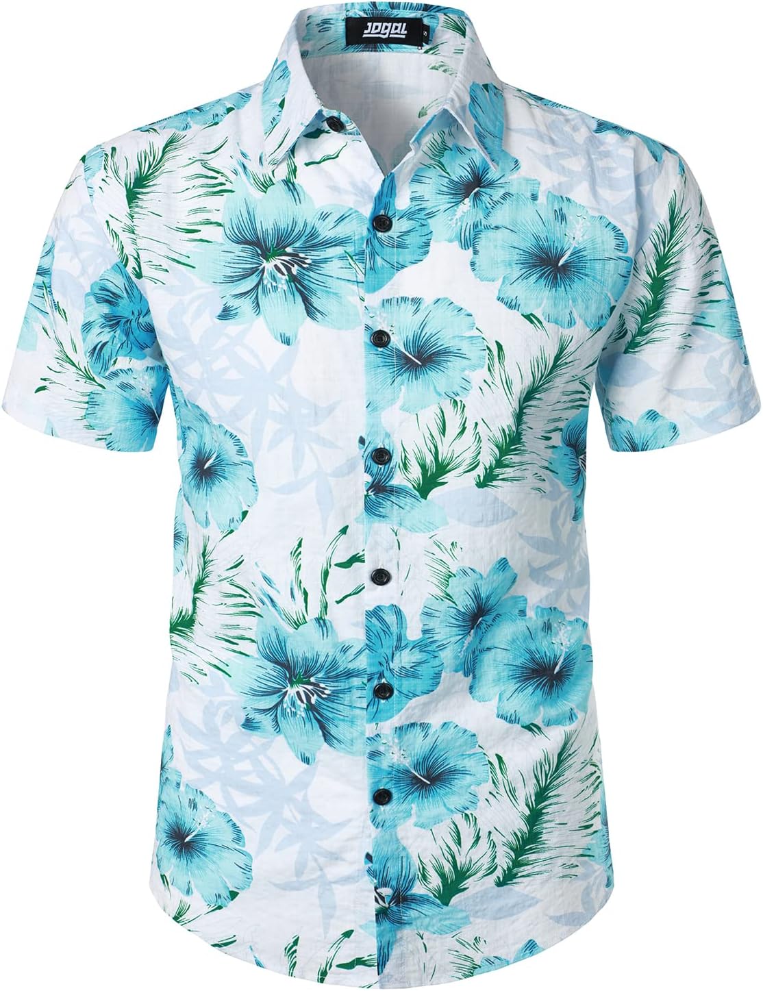 JOGAL Men's Shirt, Stylish Casual Aloha Hawaiian Shirt for Men, Affordable Summe...
