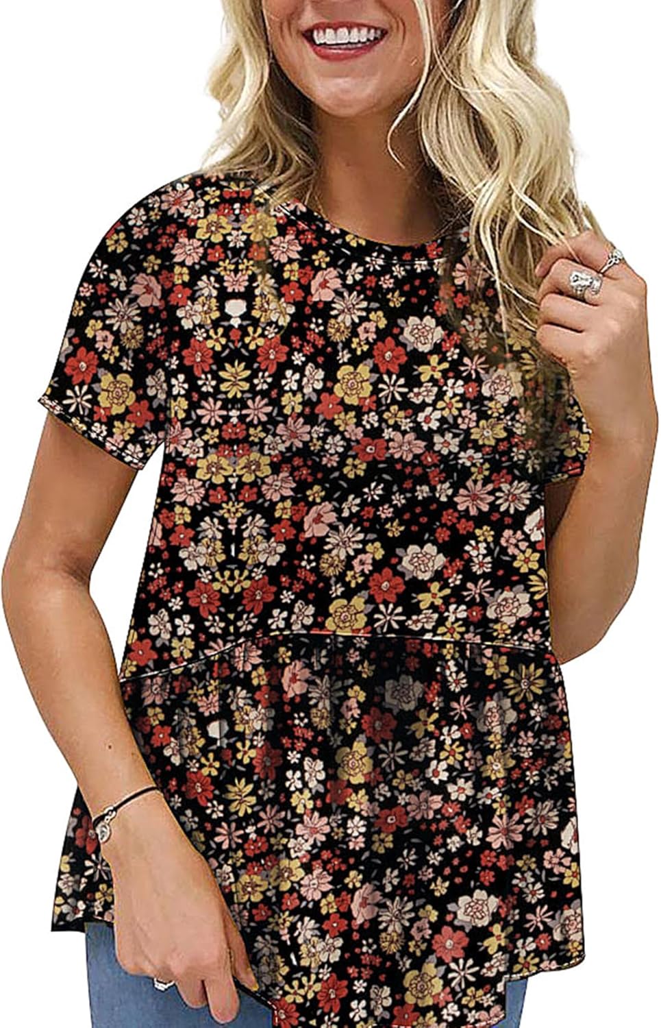 Hibluco Women's Tops, Special Summer Tunic Blouse for Women, Unique Short Sleeve...