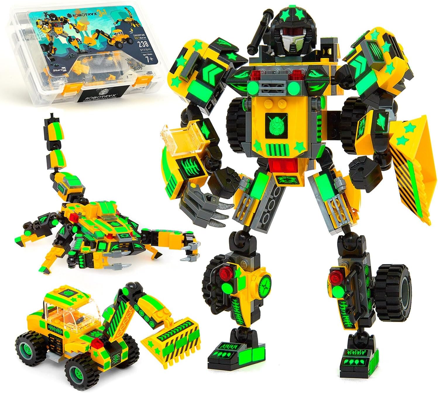 Jitterygit Mech Robot Super Hero Action Figure Xmas Gift Toy Set, Best STEM Buil...