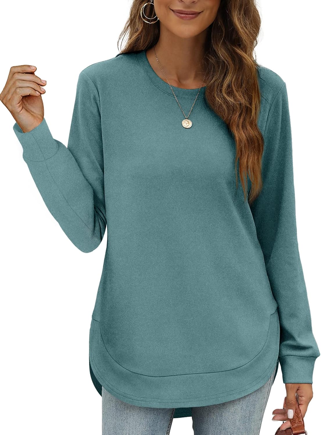 OFEEFAN Womens Sweatshirt, Special Long Sleeve Shirts with High Low Tops, Innova...