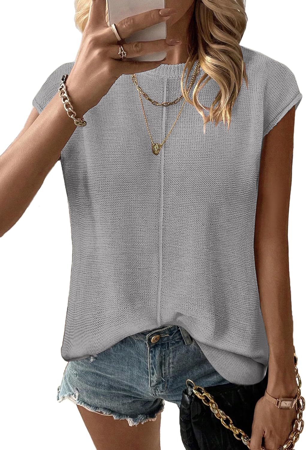 Zeagoo Women's Cap Sleeve Sweater Vest, Special Sleeveless Casual Knit Tops, Inn...