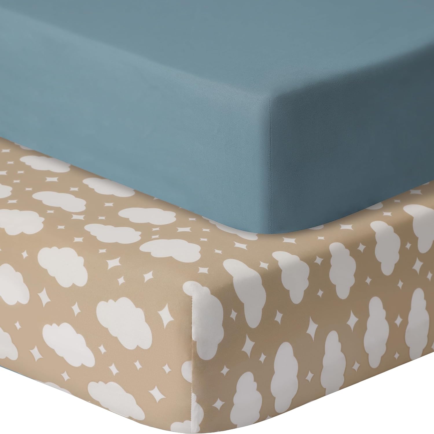 Baby Crib Sheets for Boys Girls, 2 Pack Fitted Crib Sheet for Standard Crib and...