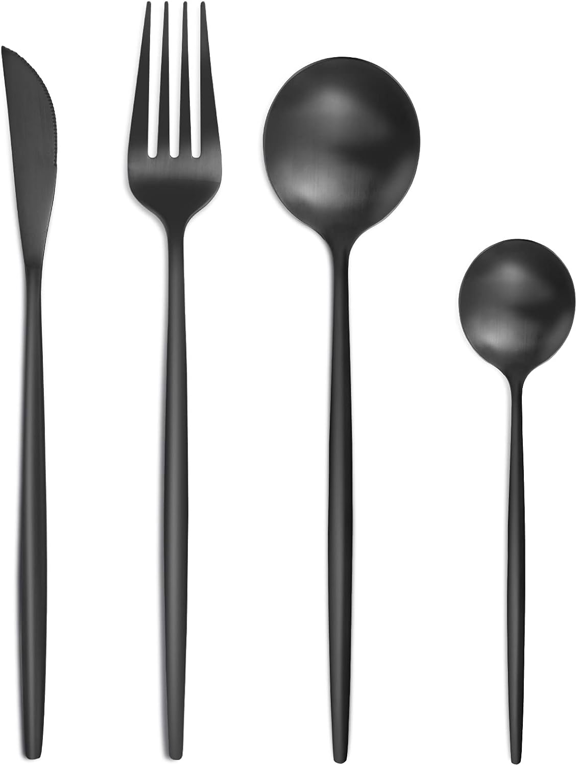 Matte Black Cutlery Sets 16 Pieces, Bestdin Elegan...