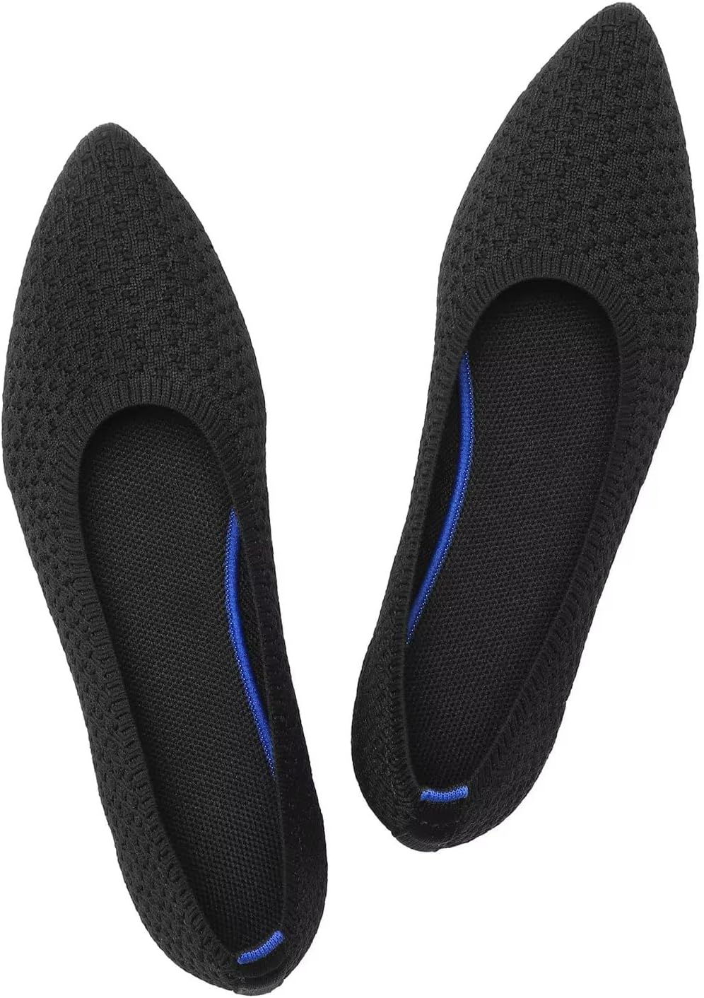 Frank Mully Womens Pointed Toe Flats, Special Knit Dress Shoes, Comfortable Slip...