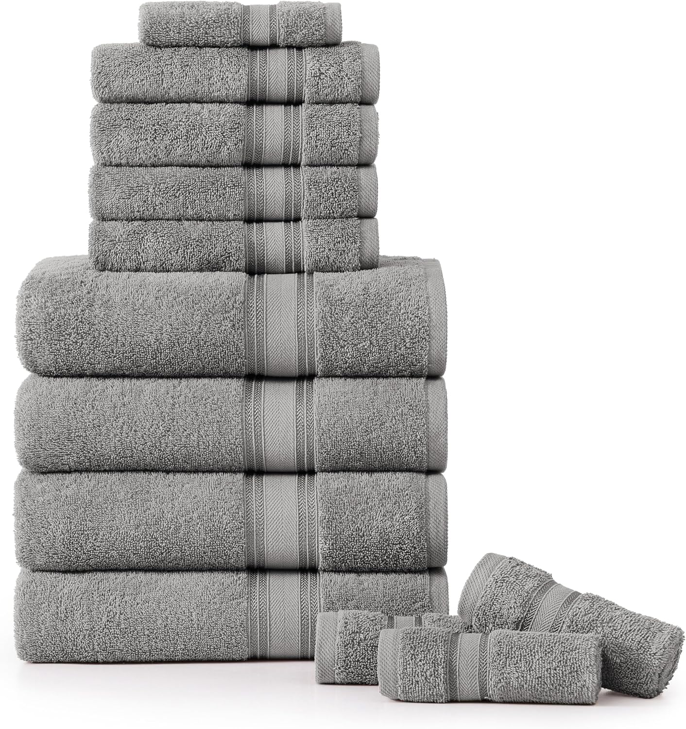 LANE LINEN Luxury 12 Piece Bath Towel Set - 100% Cotton, Zero Twist, Quick Dry,...