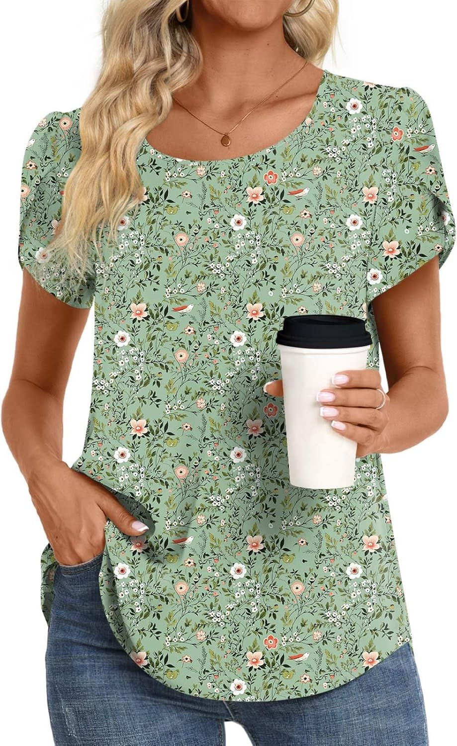 HOTGIFT 2024 Women Summer Tops, Unique Casual Short Sleeve Blouse, Special Tunic...