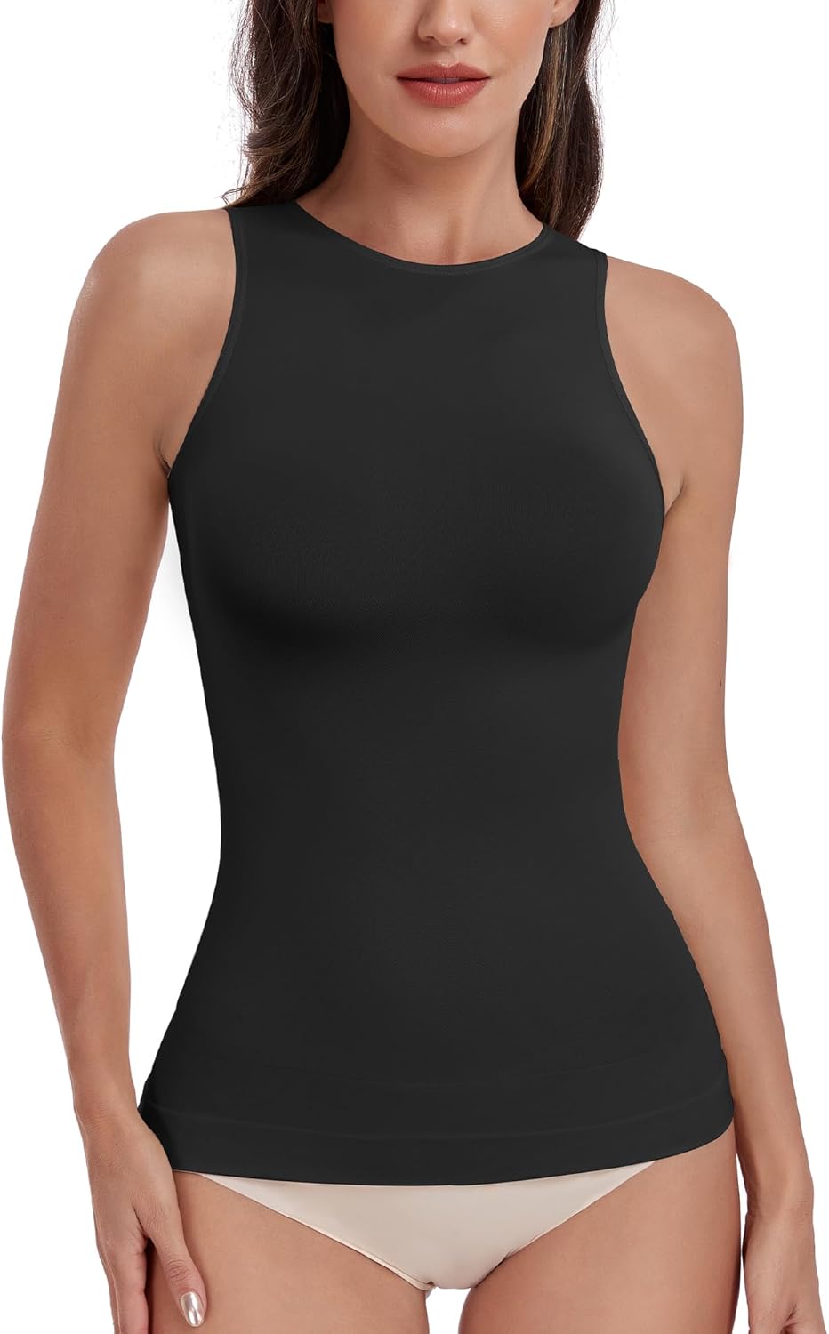 EUYZOU Women Tummy Control Shapewear Tank Top Seamless Halter Neck Compression T...