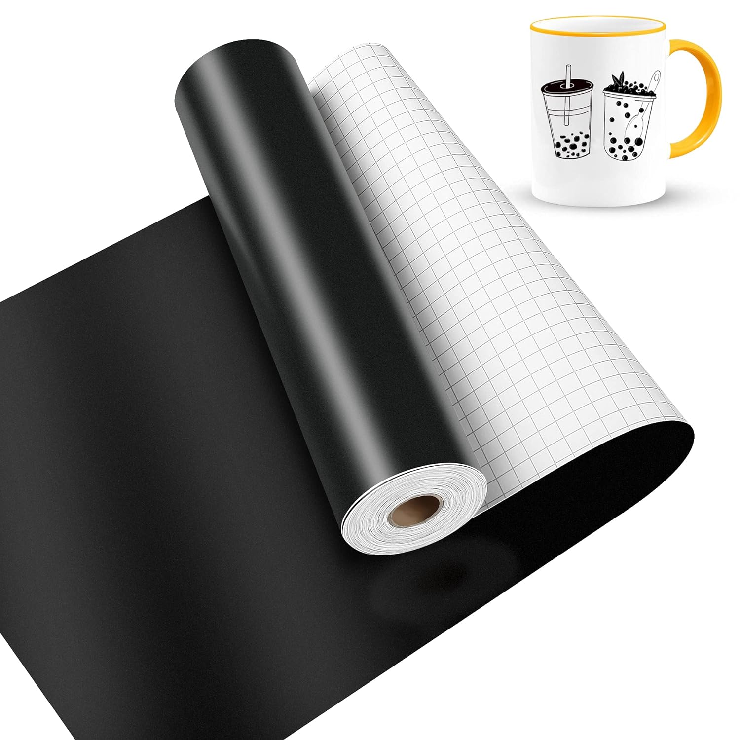 Lya Vinyl Permanent Vinyl for Cricut, Matte Black 12" x 40Ft Self Adhesive Cricu...