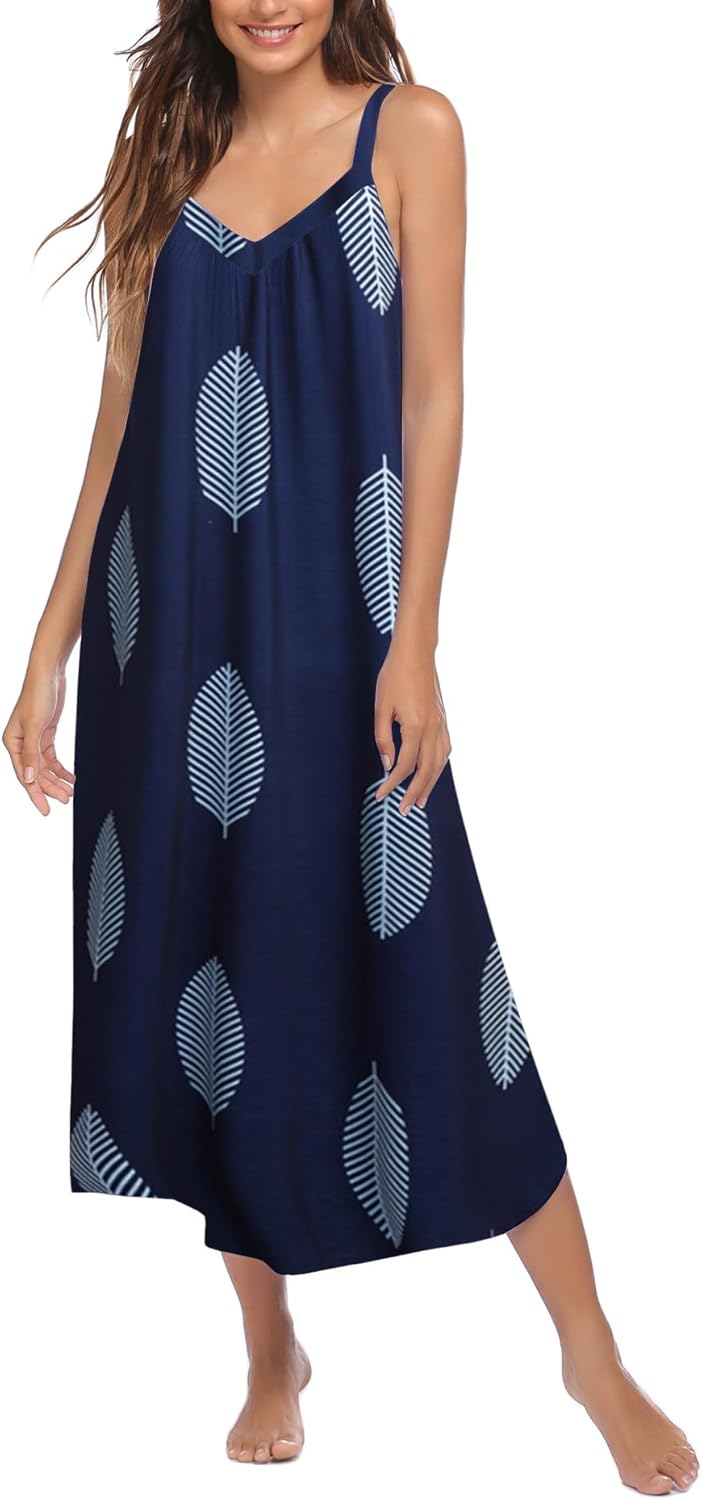 Ekouaer Womens Sleeveless Nightgown, Special Nightshirt Print Nightwear, Innovat...