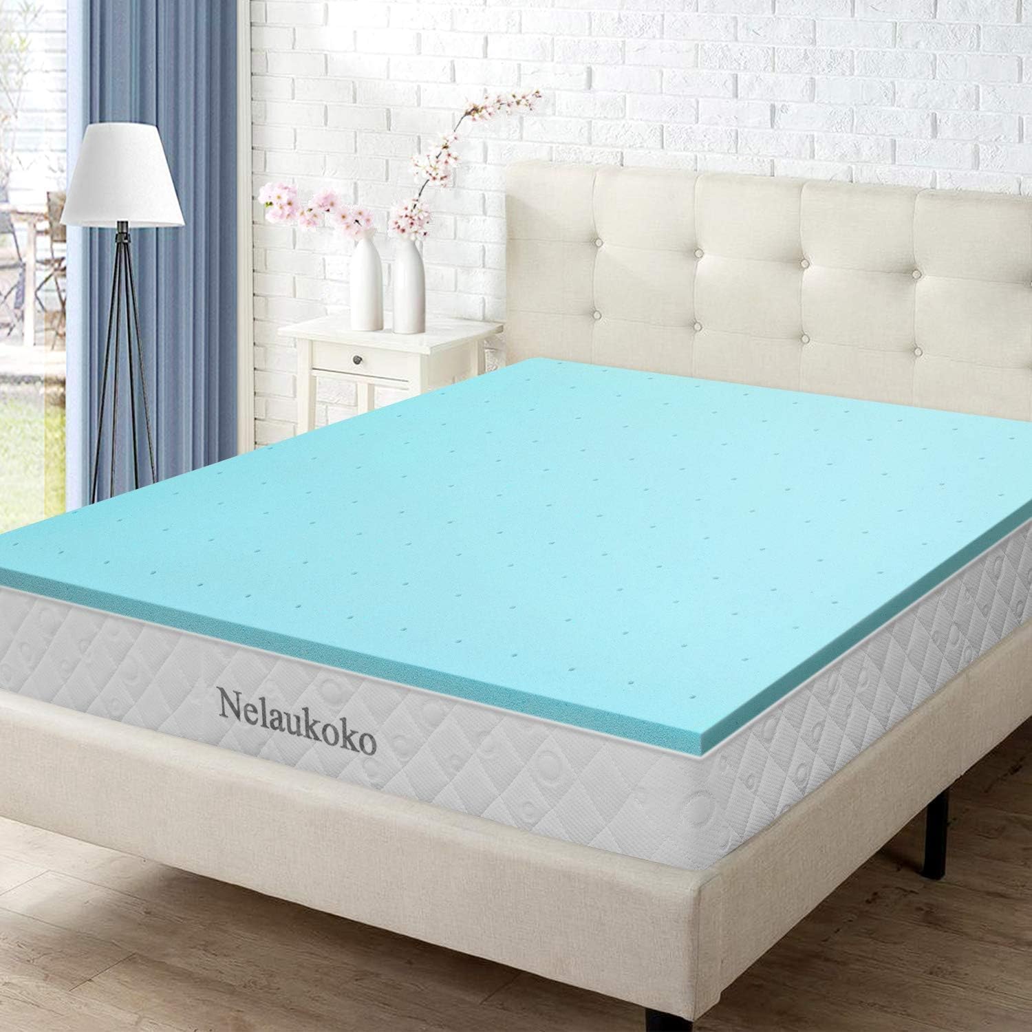 Nelaukoko 3 Inch Gel Infused Memory Foam Mattress Topper, Special Mattress Pad f...