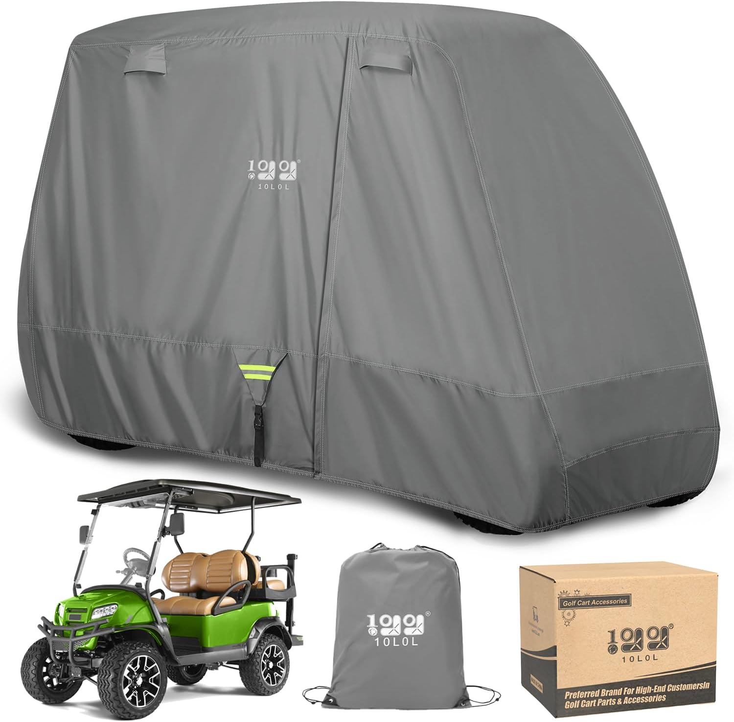 10L0L Heavy Duty Golf Cart Cover, Special Cover for 2/4 Passengers EZGO, Unique...