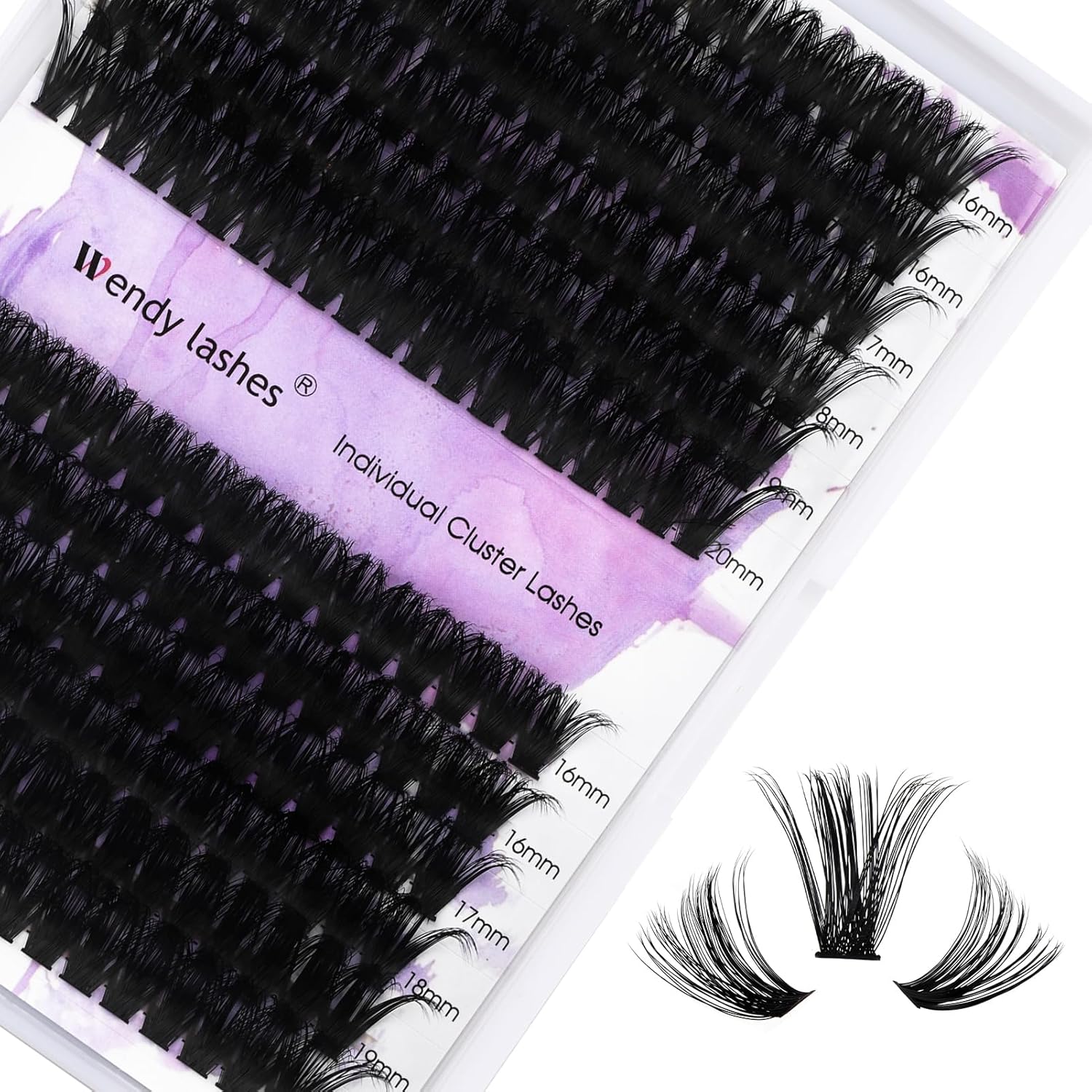 Individual Cluster Lashes D Curl 3D Effect 0.07mm 60D/80D 16-20mm Mixed Individu...