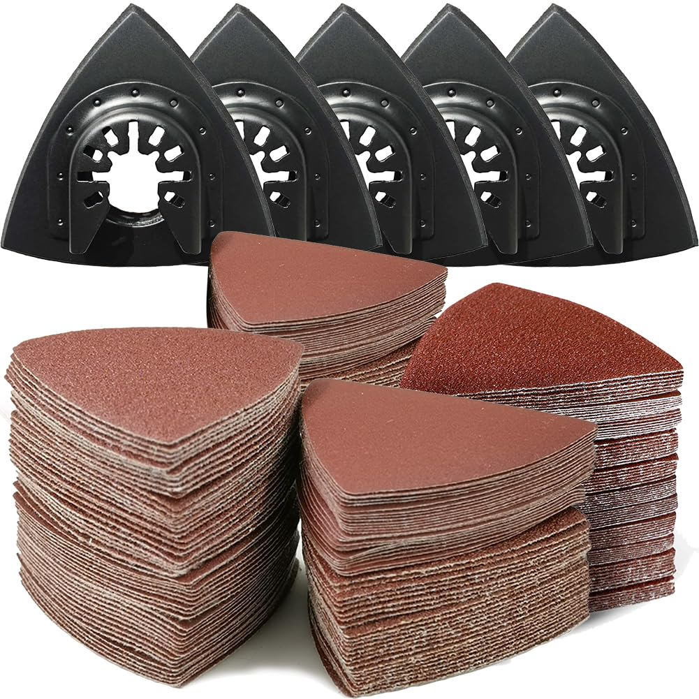 130Pcs Oscillating Tool Detail Sanding Pads Kit, 5Pcs Triangle Sanding Pads, 125...