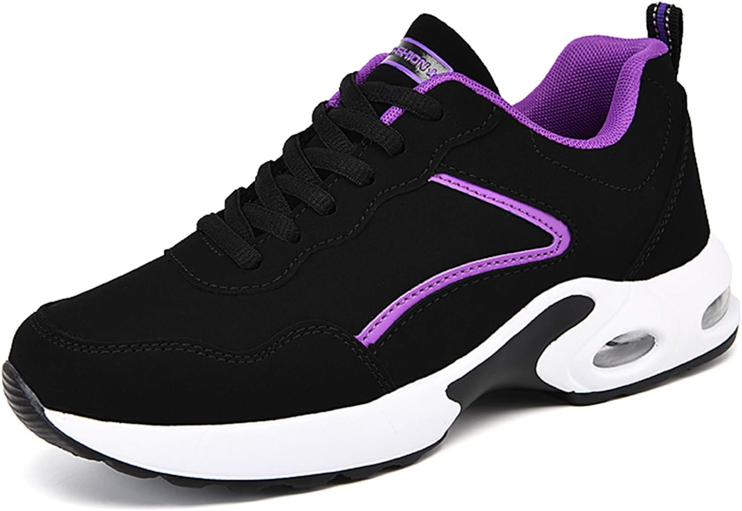 Womens Trainers Lightweight Running Walking Shoes Air Cushion Sneakers 5 UK Blac...