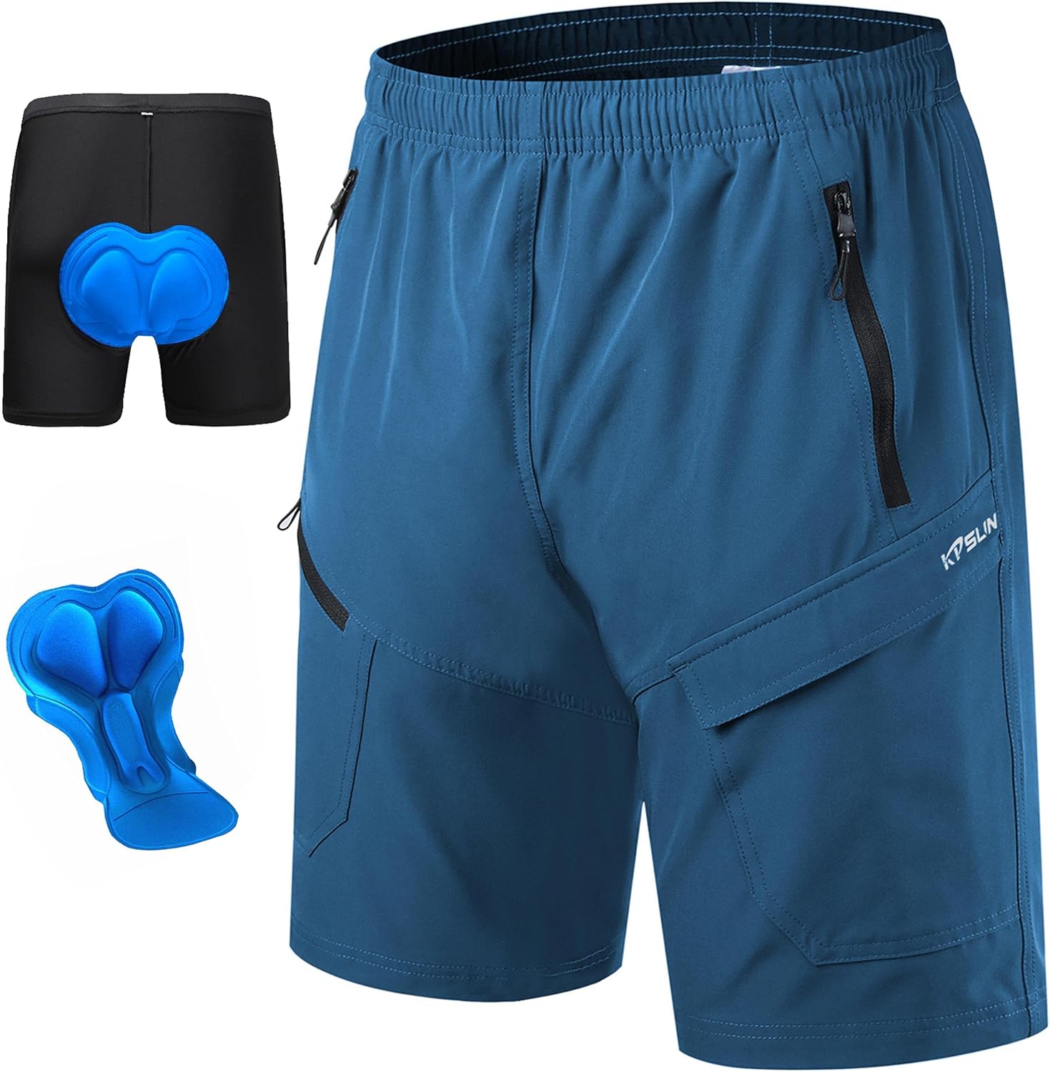 Men's Mountain Bike Shorts 3D Padded Baggy Bicycle Riding Cycling Shorts Quick D...