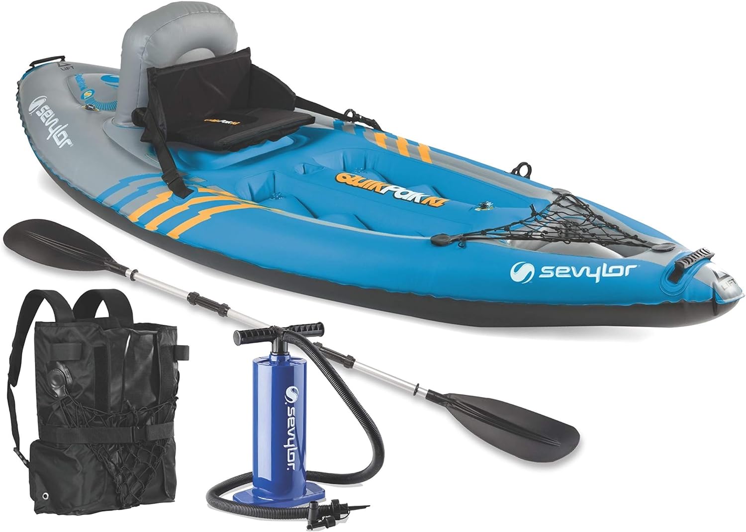 Sevylor QuickPak K1 Inflatable Kayak, Special 1-Person Kayak with Backpack Foldi...