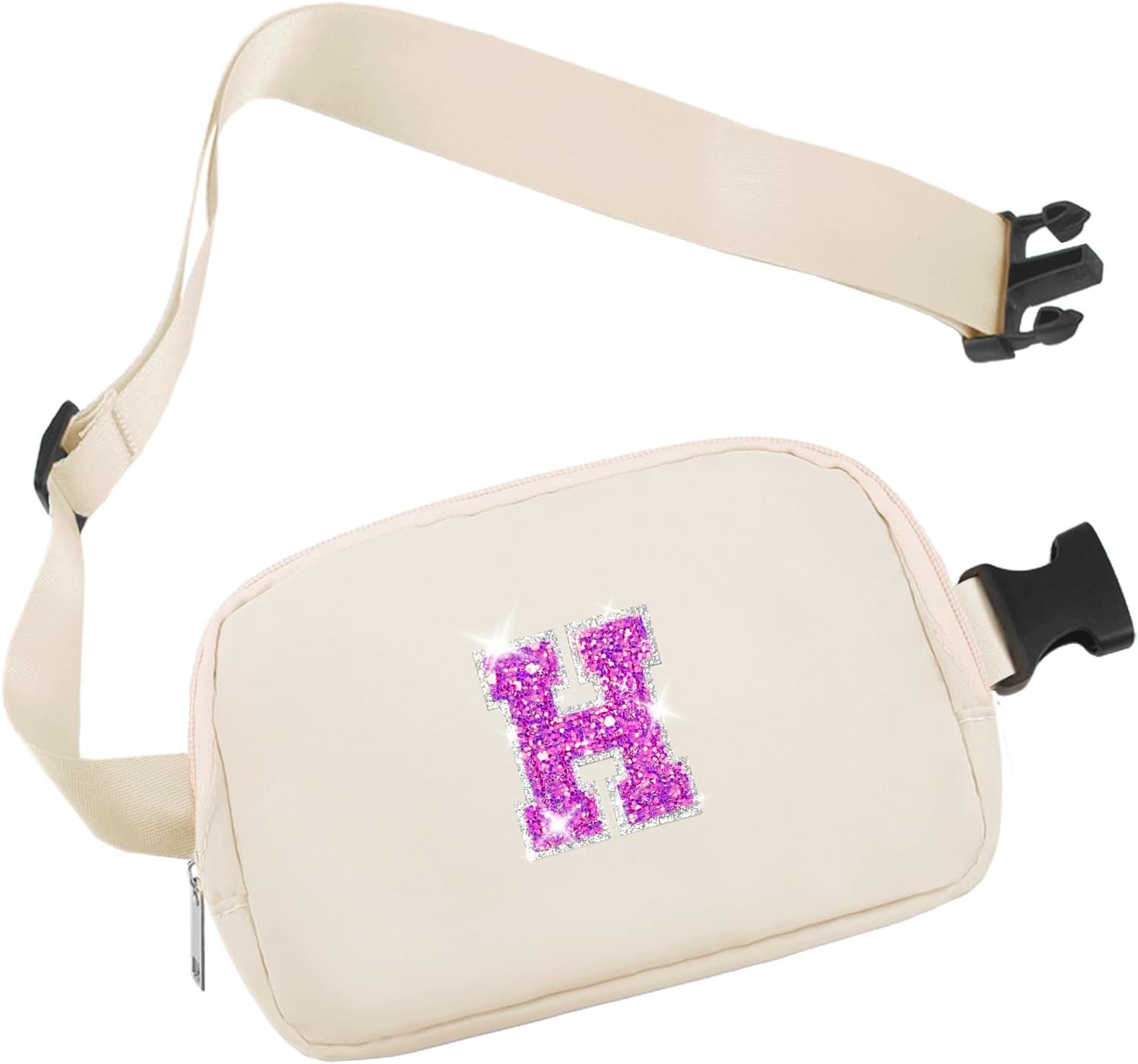 COSHAYSOO Small Waist Fanny Pack Belt Bag with Initial Letter Patch Adjustable S...