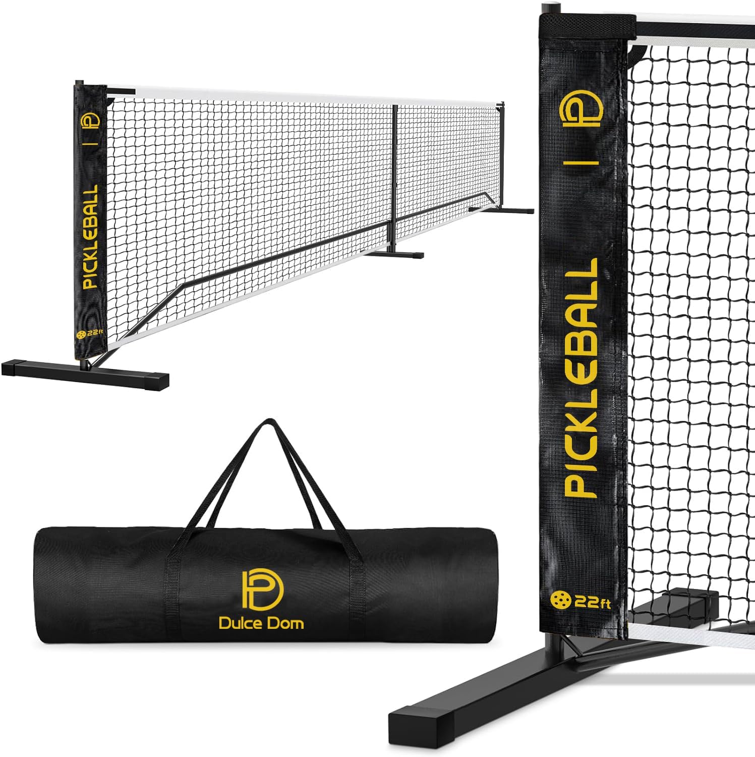 DULCE DOM Pickleball Net Portable Outdoor with Court Marking Kit, 22 FT Pickleba...