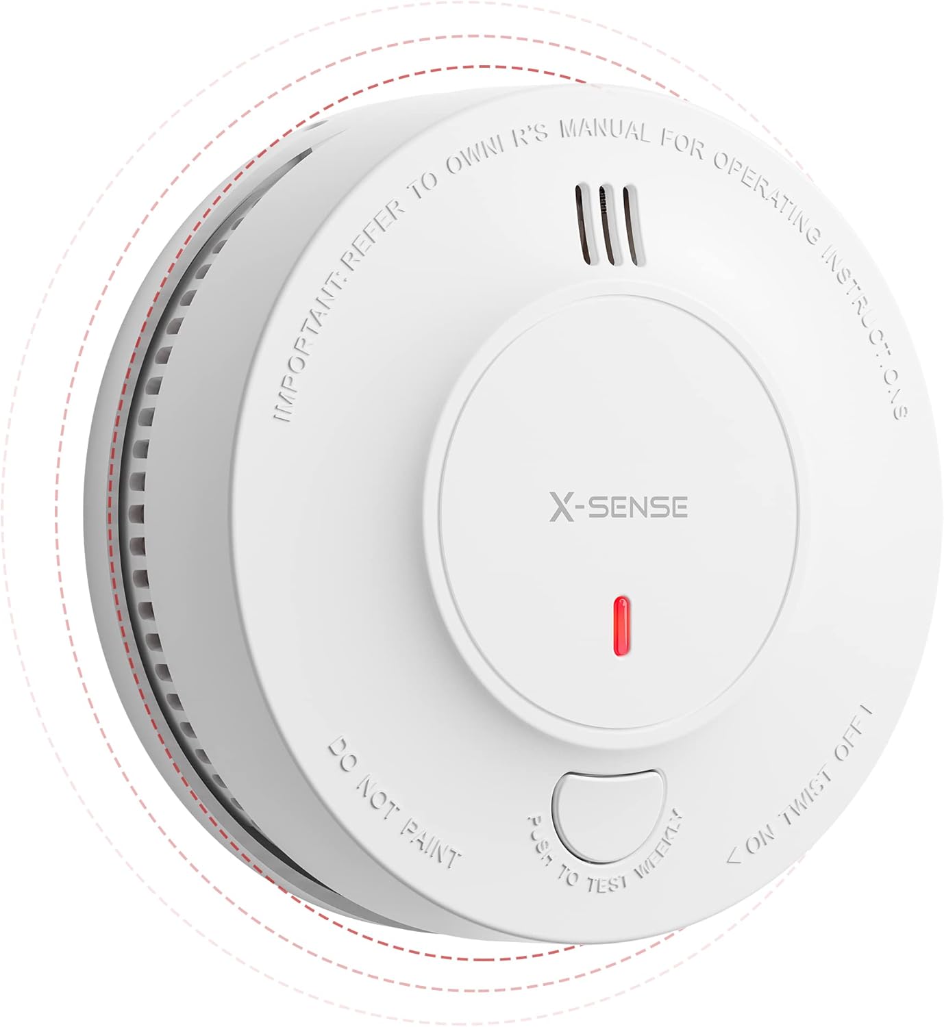 X-Sense Wireless Interlinked Smoke Alarm Detector with Sealed 10-Year Battery, I...