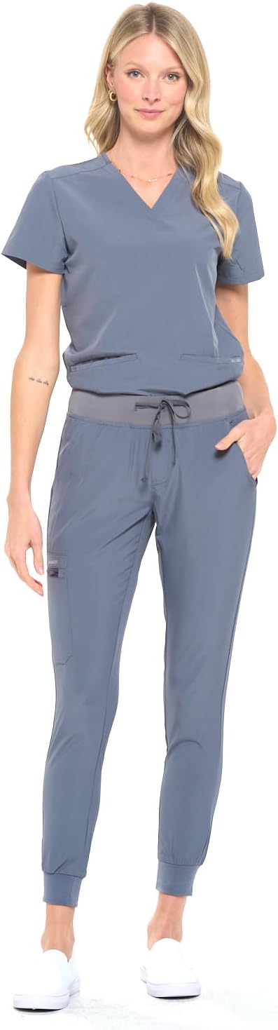 Dagacci Medical Uniform Women and Men Unisex 4-Way Stretch Jogger Scrub Set X-La...