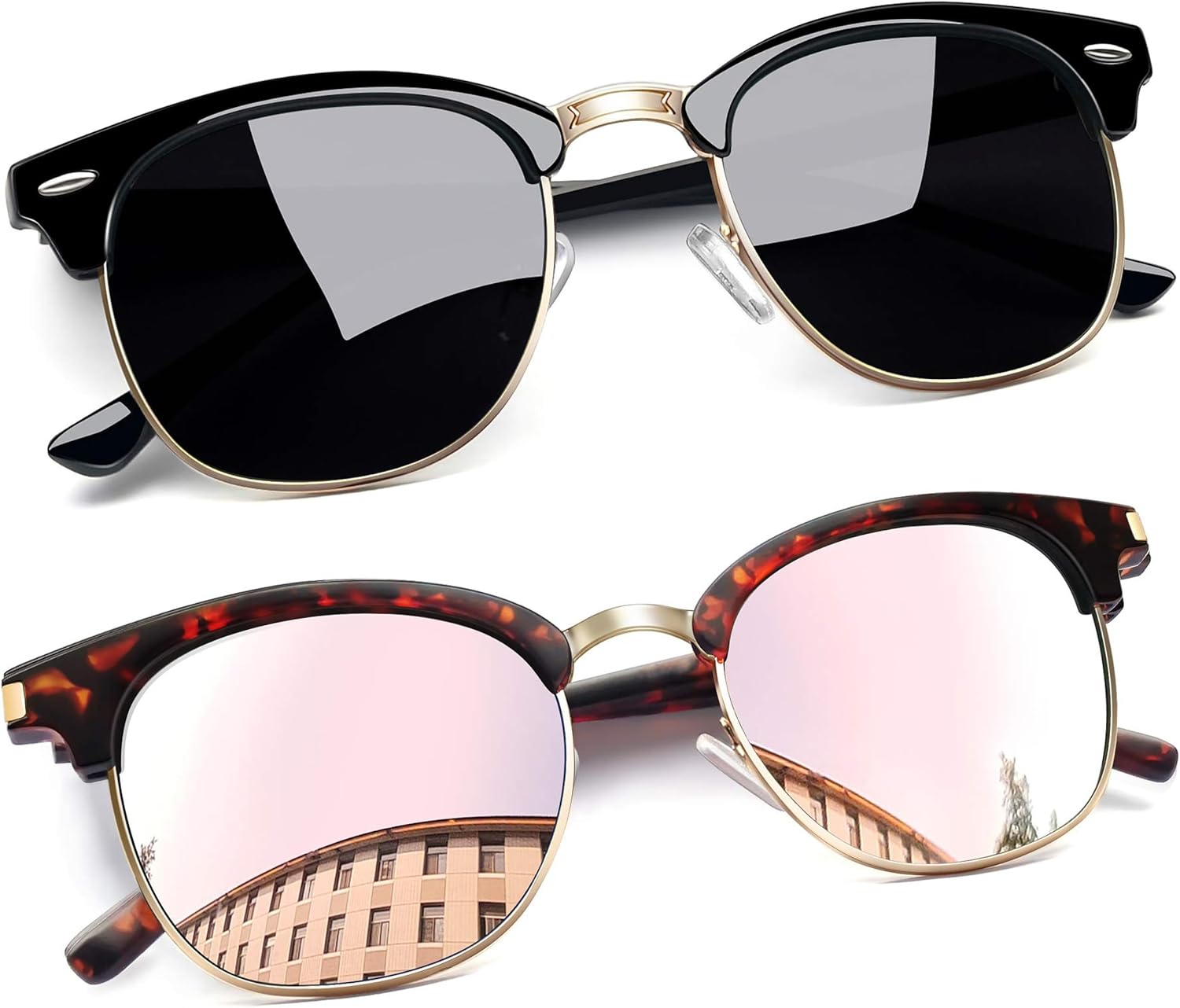 Joopin Semi Rimless Sunglasses, Special Half Frame Sun Glasses for Women Men, In...