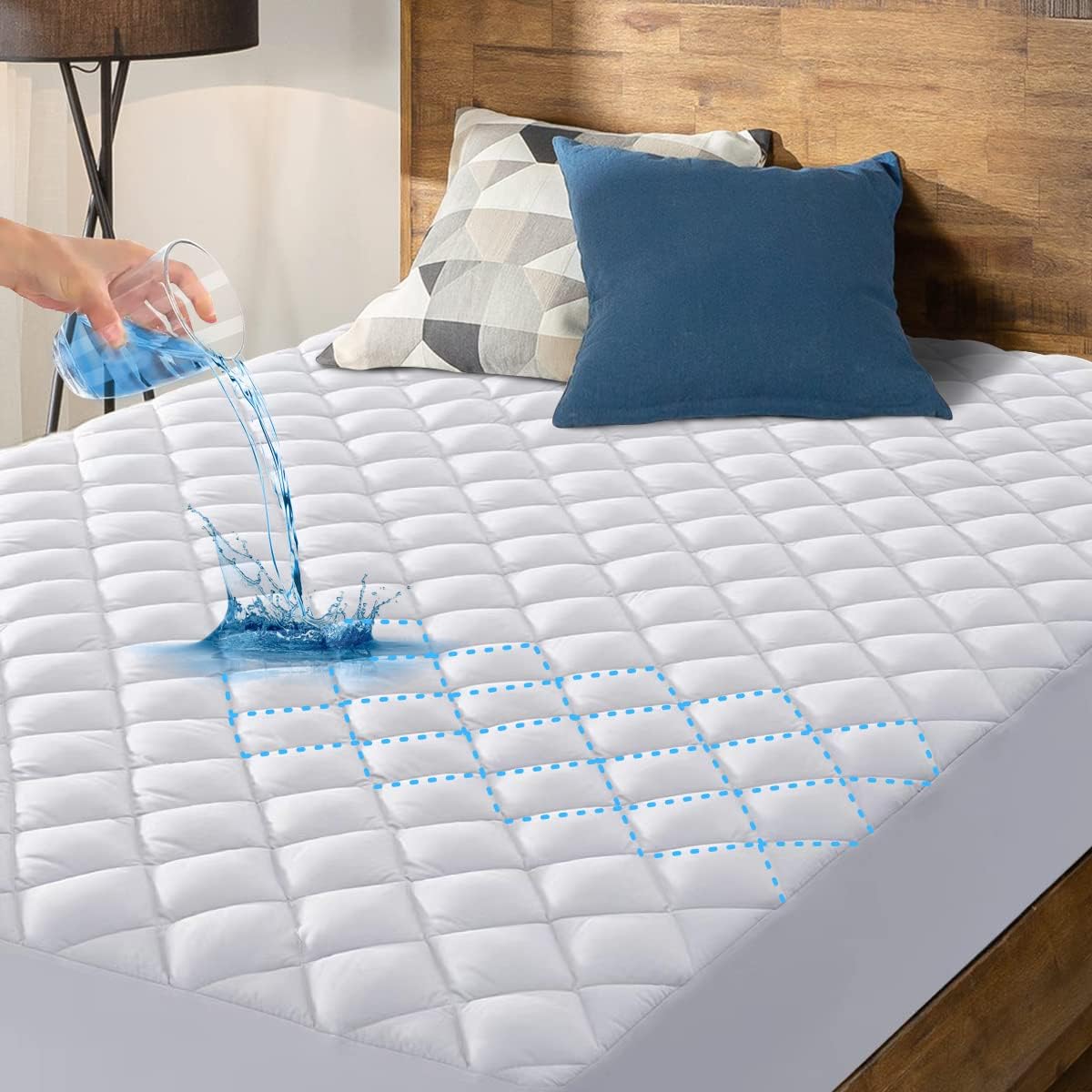 HYLEORY Waterproof Mattress Pad Protector, Special Mattress Cover for Noiseless,...