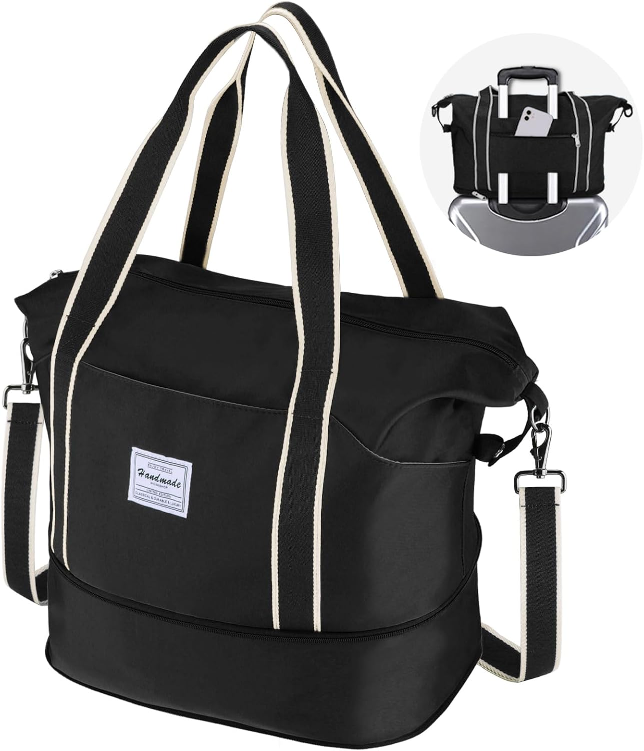 WALNEW Travel Duffel Bag, Weekender Overnight Carry On Bag for Women Men, Foldab...