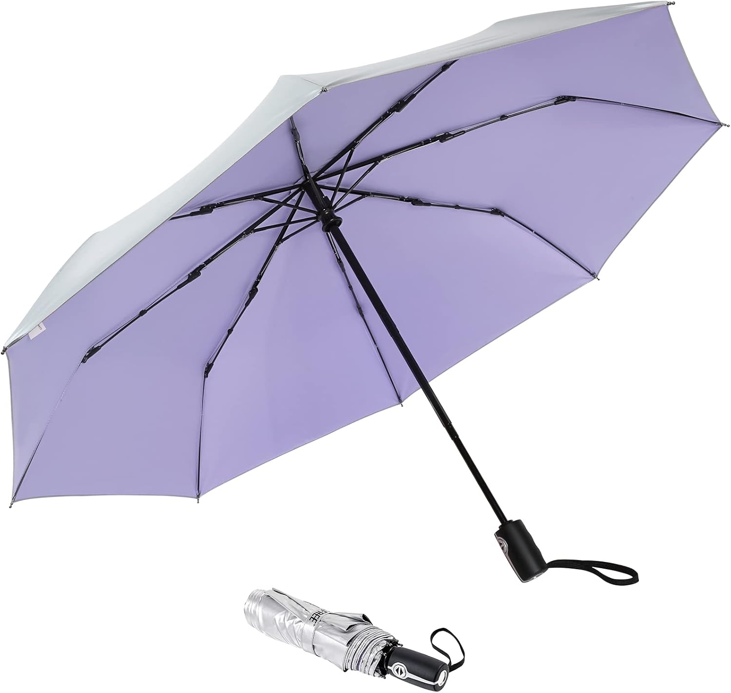 G4Free UPF 50+ UV Protection Large Travel Umbrella 42/46 Inch Auto Open Close Wi...