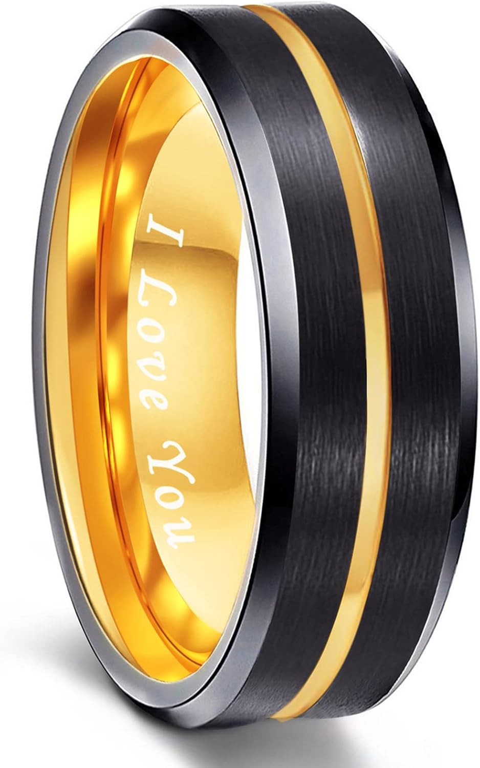 Greenpod Mens Tungsten Ring, Special Wedding Band 6mm 8mm 10mm, Unique Engraved...