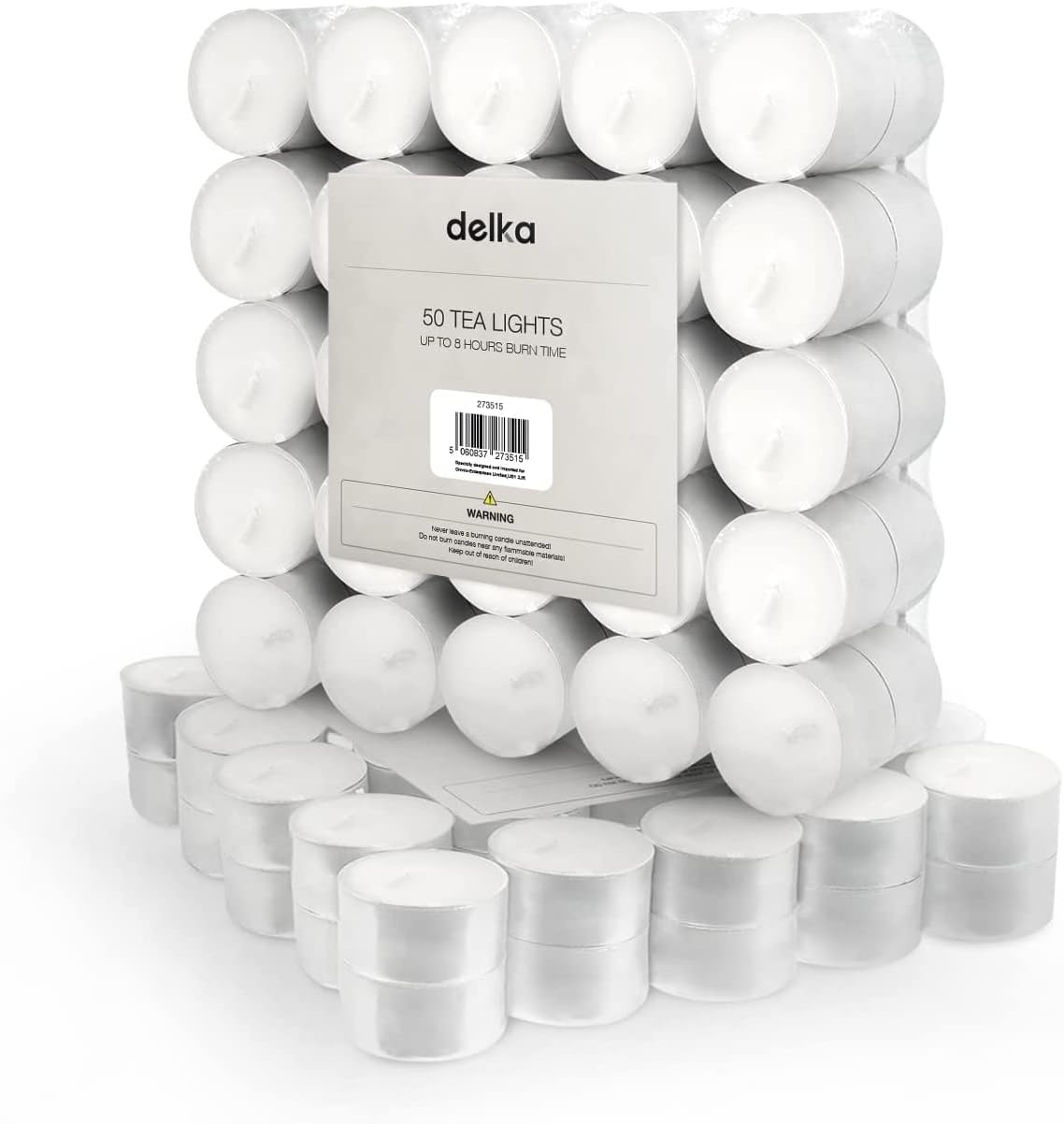 Delka 8 Hour Tea Light Candles, Special Long Burning Candles, High-Quality Unsce...