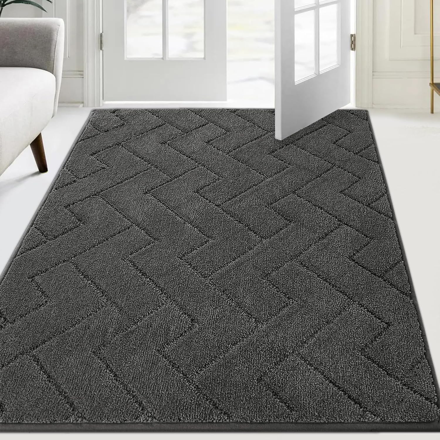 FCSDETAIL Dirt Trapper Indoor Door Mat, Special Machine Washable Entrance Rug fo...