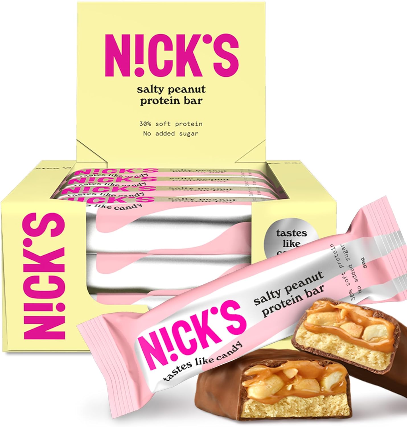 NICKS Keto Protein Bar Salty Peanut, 15 g Protein, 203 Calories, Low Carb Chocol...