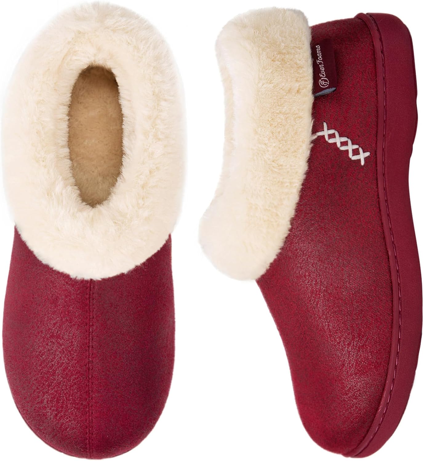 EverFoams Women's Micro Suede Slippers, Special Fuzzy Plush Lined Slippers with...