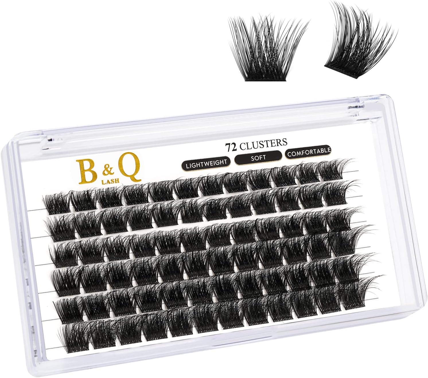 Cluster Lashes D Curl 14mm 72 Clusters B&Q Lash Clusters Individual Lashes Volum...