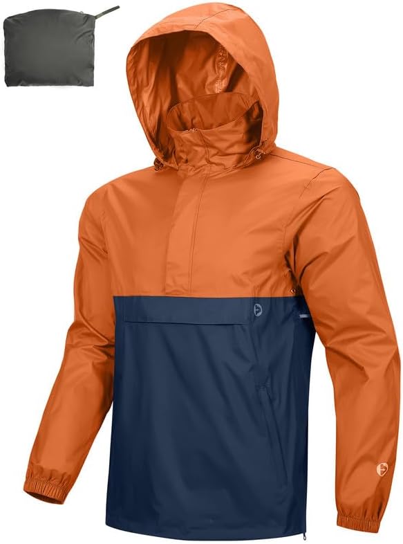 Outdoor Ventures Rain Jacket for Men, Special Waterproof Pullover Lightweight Ho...
