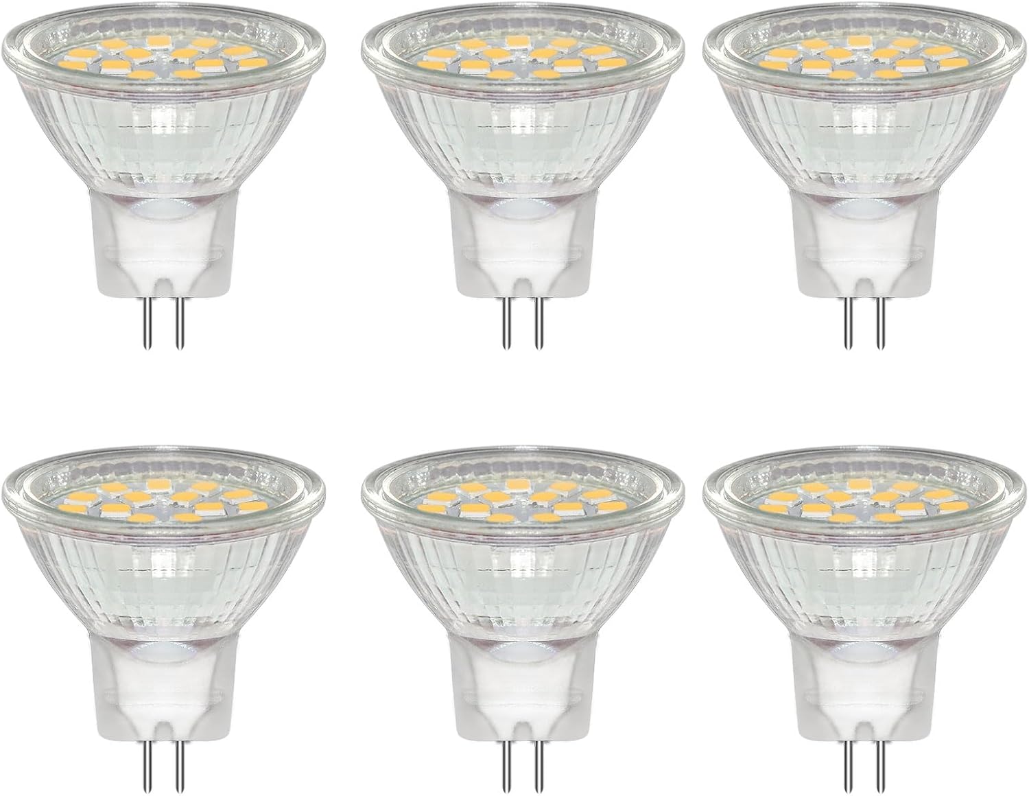 6 Pack MR11 GU4 12V 3W LED Bulb, Natural White 4000K, Equivalent to 30W 20W Halo...