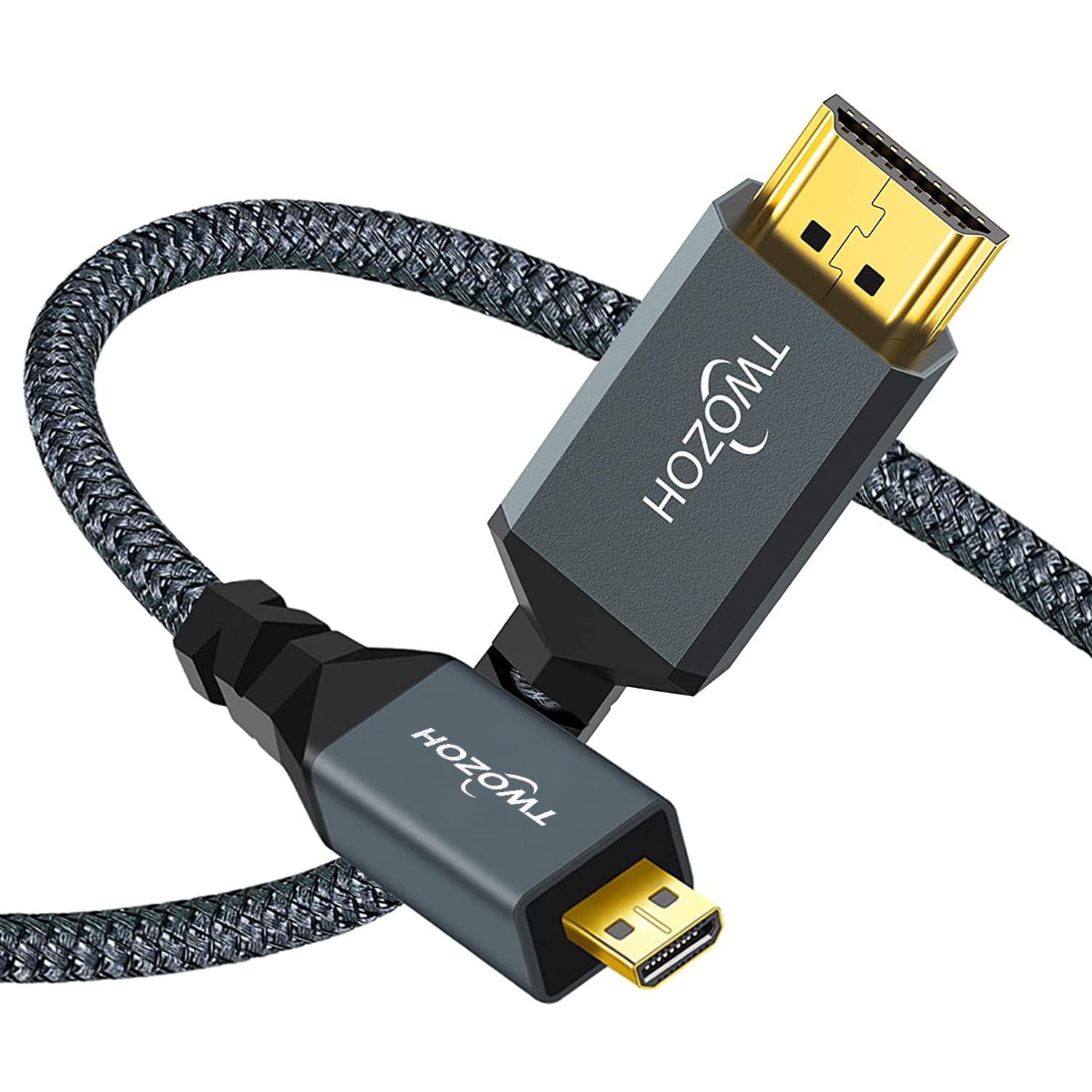 Twozoh Long Micro HDMI to HDMI Cable, Special Braided Lead for 1080p Support, In...