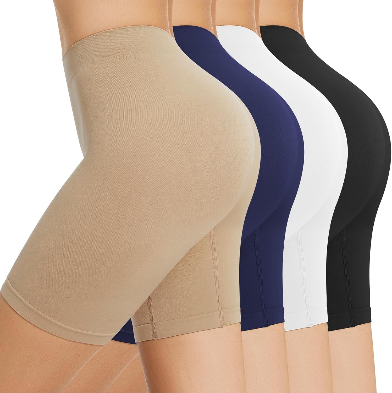 SIHOHAN 4 Pack Women Anti Chafing Shorts Smooth Under Dress Shorts Comfy Seamles...