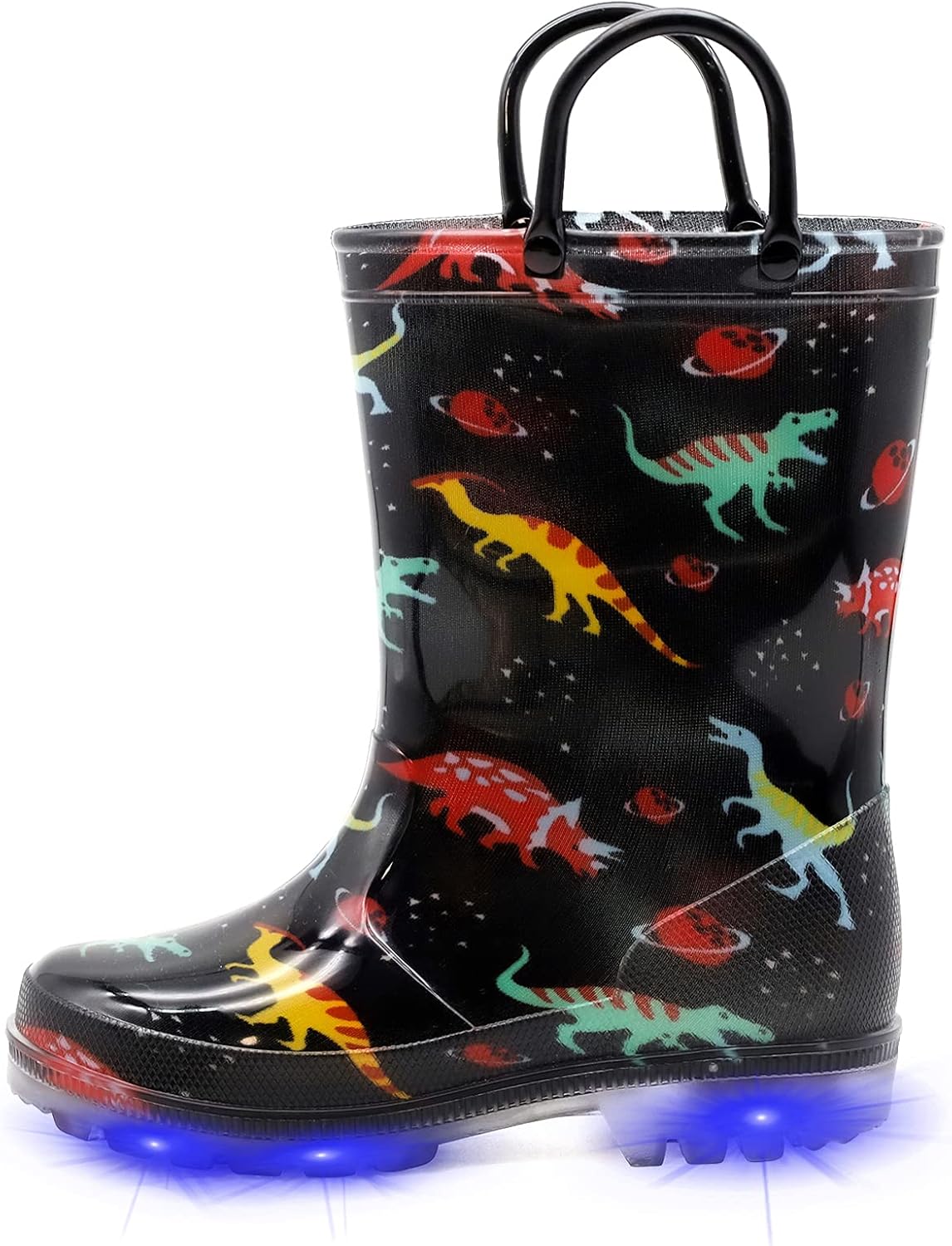 EUXTERPA Girls Kids Wellies, Special Light Up Flashing Glitter Child Boots for B...