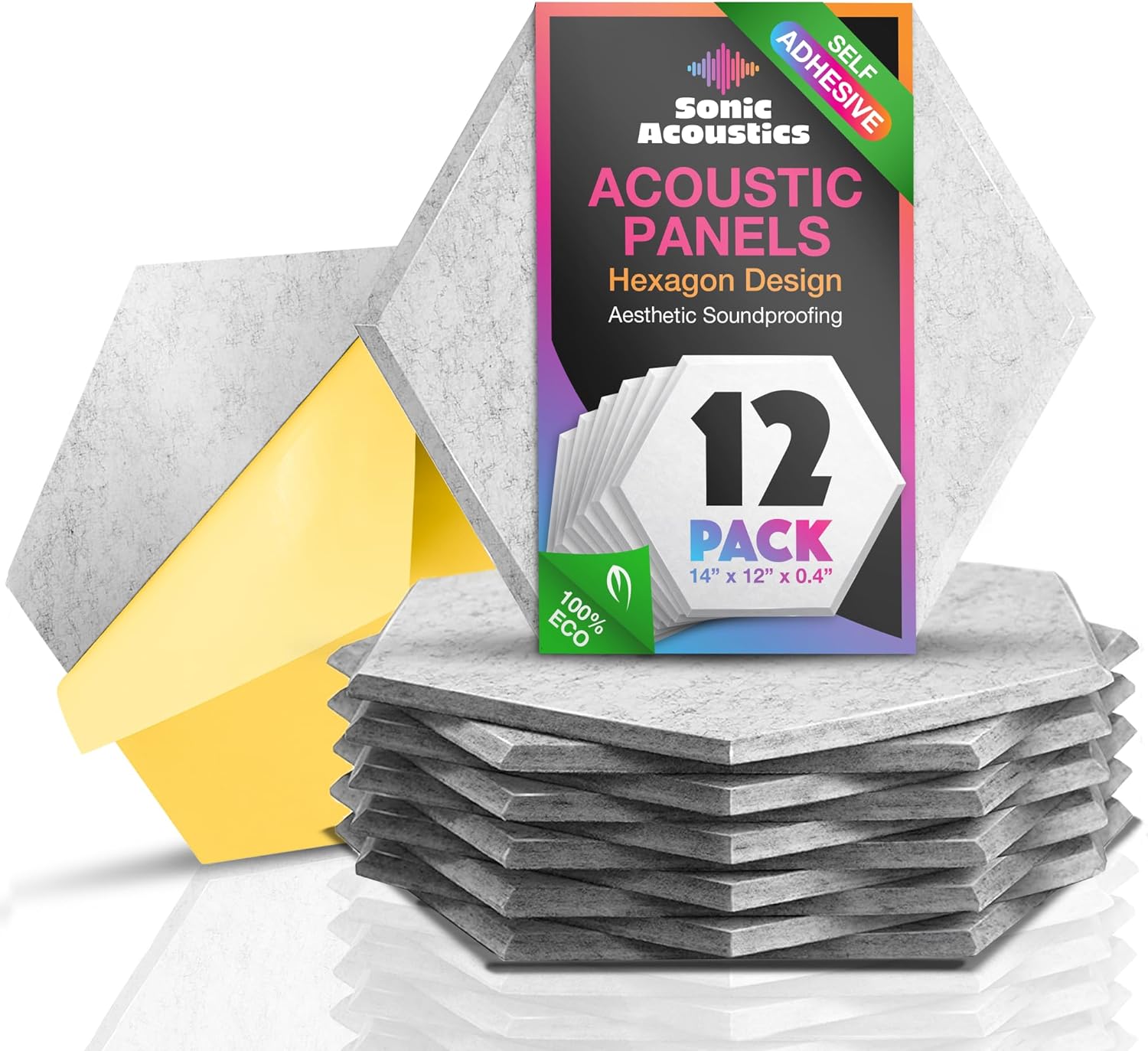 Sonic Acoustics Self-Adhesive Sound Absorbing Panels, Special Acoustic Panels wi...