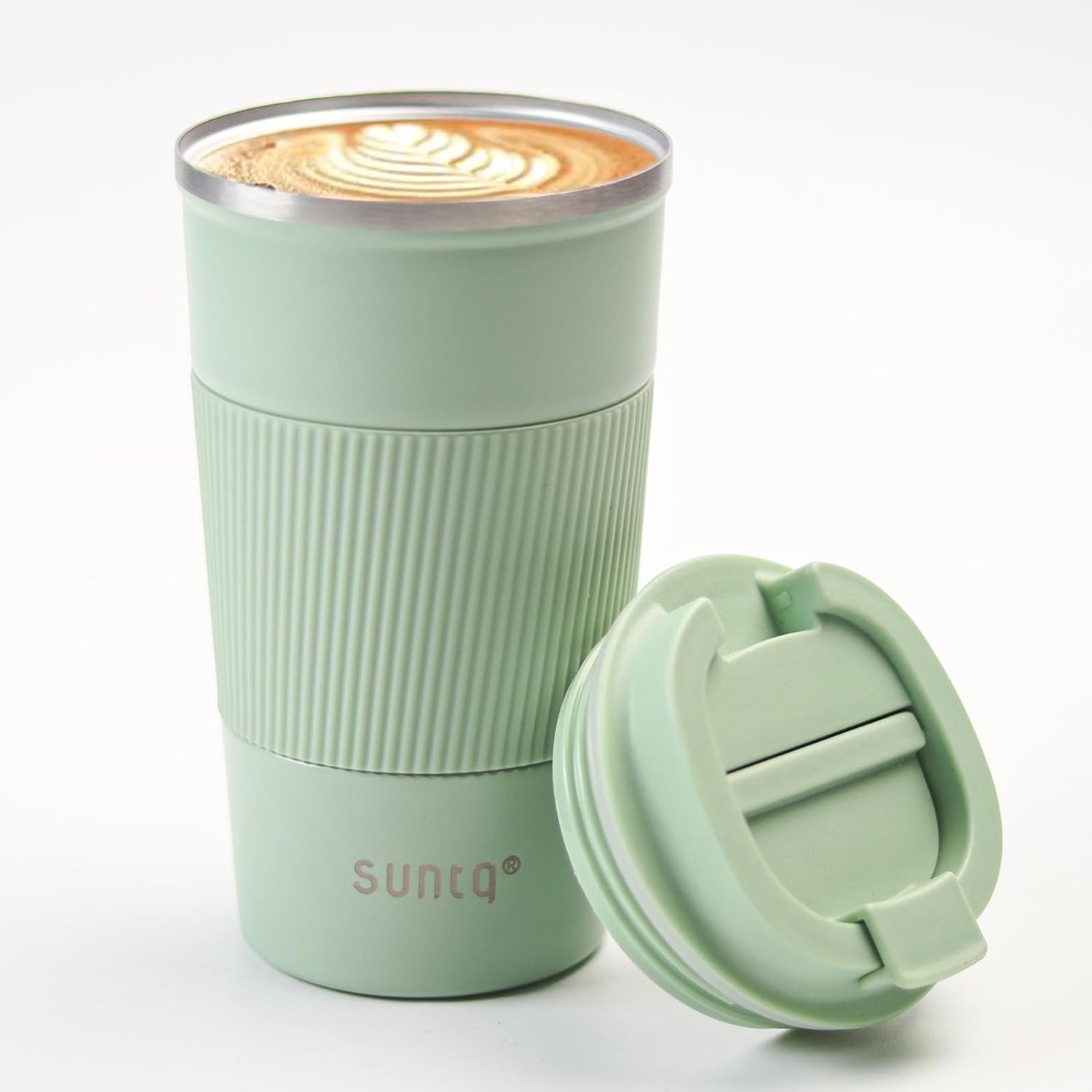 SUNTQ Reusable Coffee Cups, Special Coffee Travel Mug with Leakproof Lid, Innova...